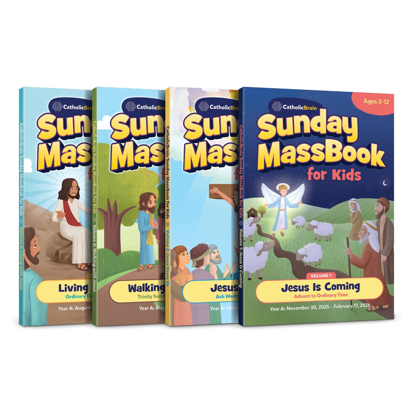CatholicBrain Sunday Massbook for Kids – Complete 4-Volume Box Set